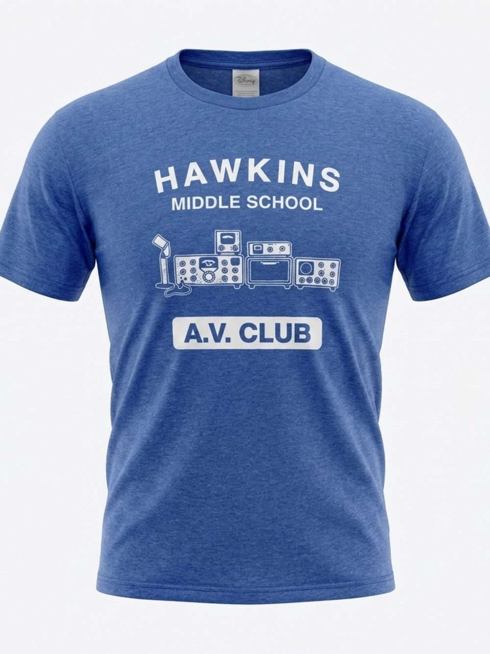 Stranger Things Hawkins Middle School A.V.‎ Club T-Shirt | Blue XL Gildan
